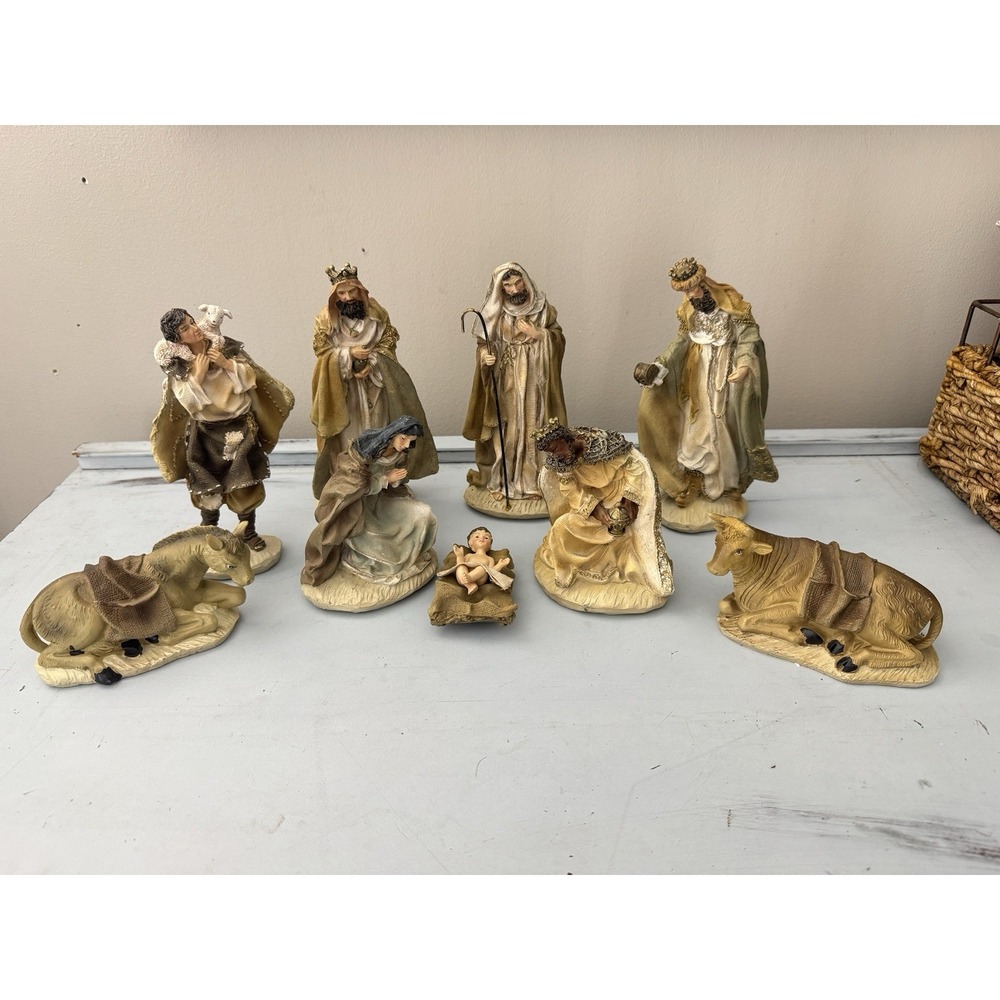 Silent Night Nativity Manger Collection 5"-8" Large Set Of 10 Christmas Holiday - Picture 3 of 16
